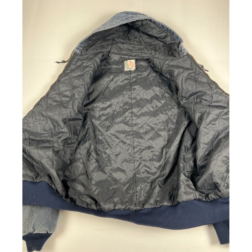 VTG Carhartt Men's Large JQ283 Navy Blue Quilted Lined Active Jacket Made in USA - Picture 4 of 12